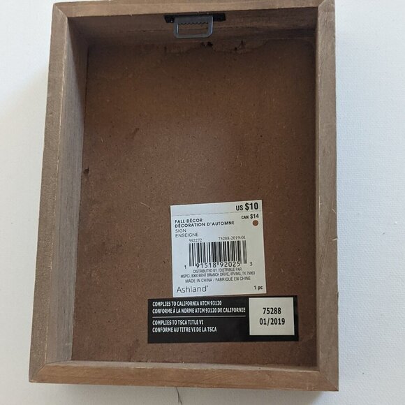 NWT Rustic 'Love You Whole Pumpkin Spice Latte' Wood Box Sign Home Decor Ashland - Picture 8 of 8